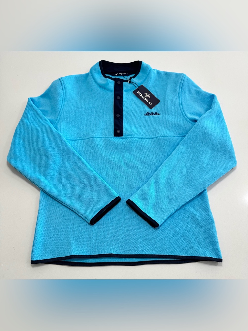 NWT MEN'S HARLESTONS DOCKSIDE 1/4 SNAP PULLOVER, SIZE: MEDIUM LIGHT BLUE GOLF